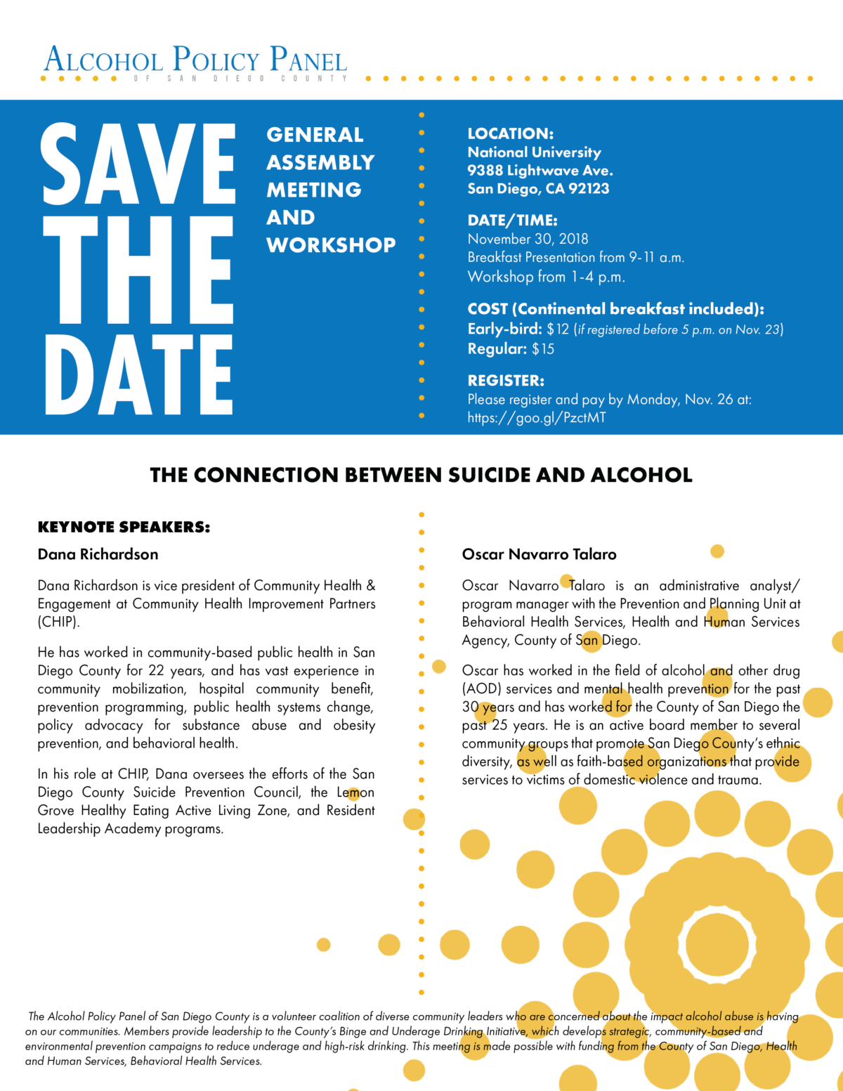 Alcohol Policy Panel Flyer and Program